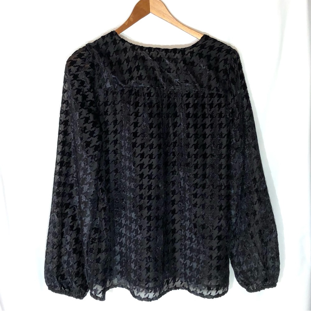 Loft Houndstooth Pattern Blouse - Picture 3 of 6